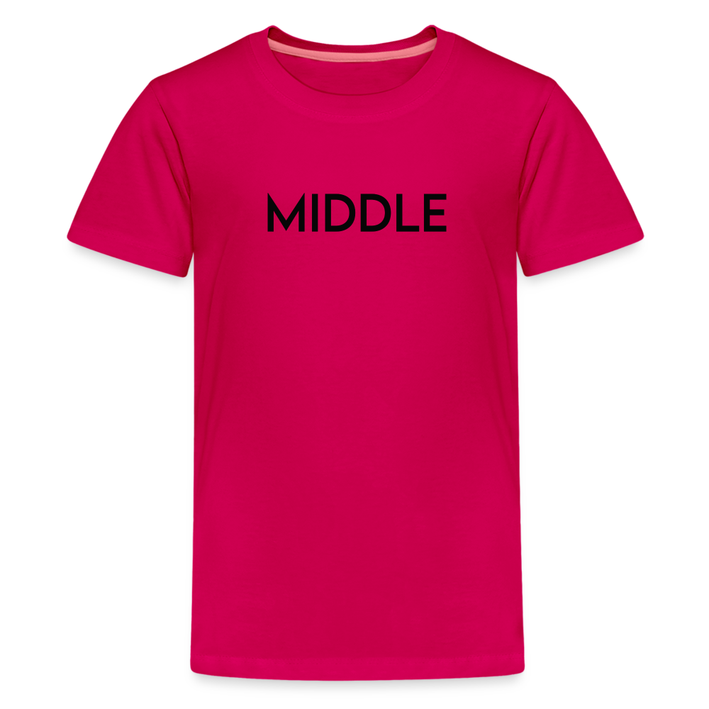 Kids' Premium T-Shirt BN MIDDLE BLACK - dark pink