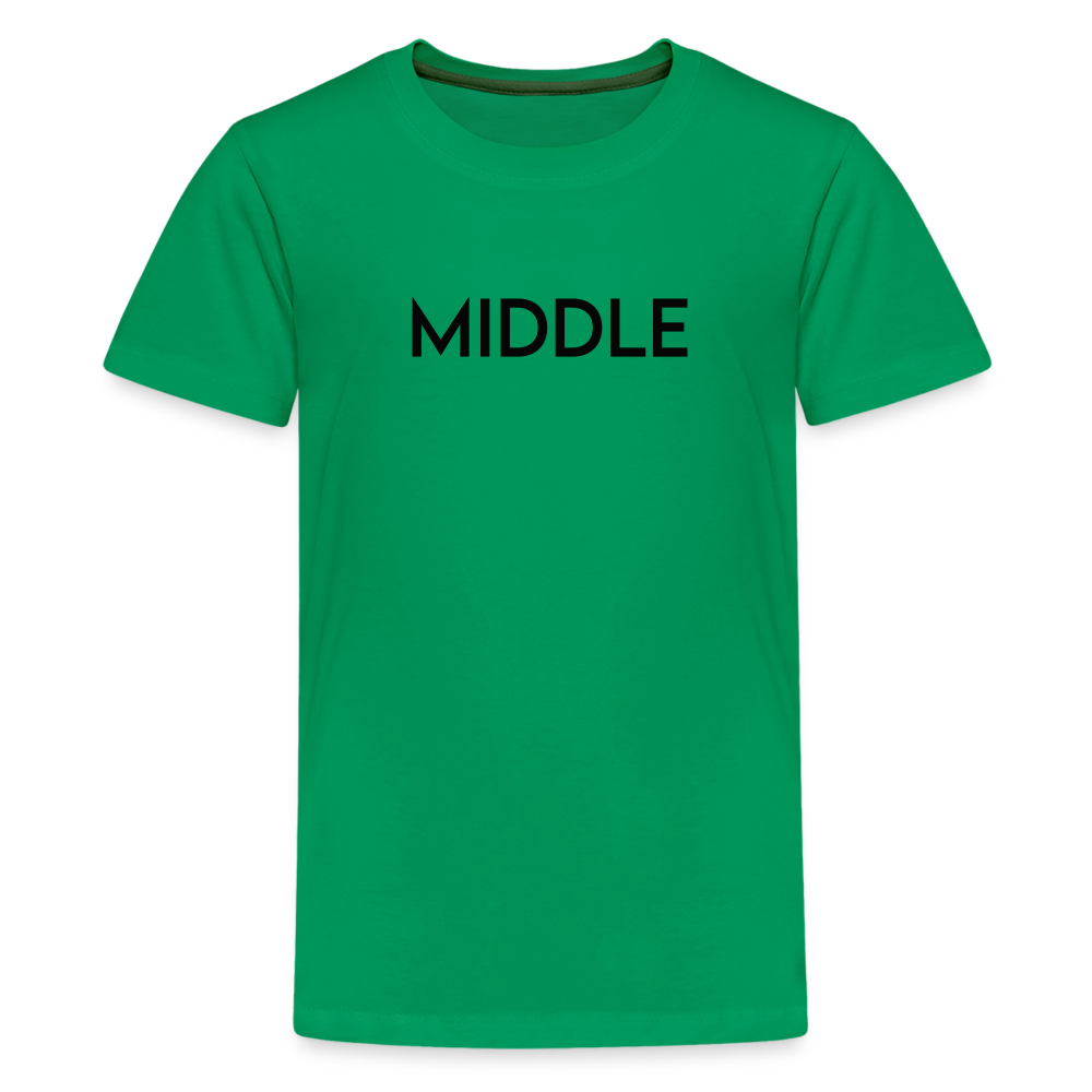 Kids' Premium T-Shirt BN MIDDLE BLACK - kelly green