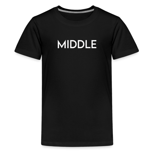 Kids' Premium T-Shirt BN MIDDLE WHITE - black