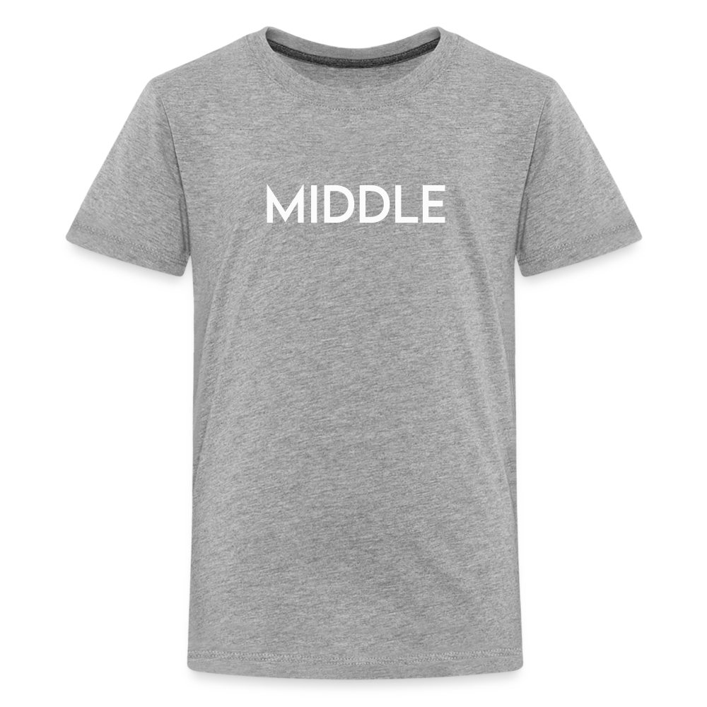Kids' Premium T-Shirt BN MIDDLE WHITE - heather gray