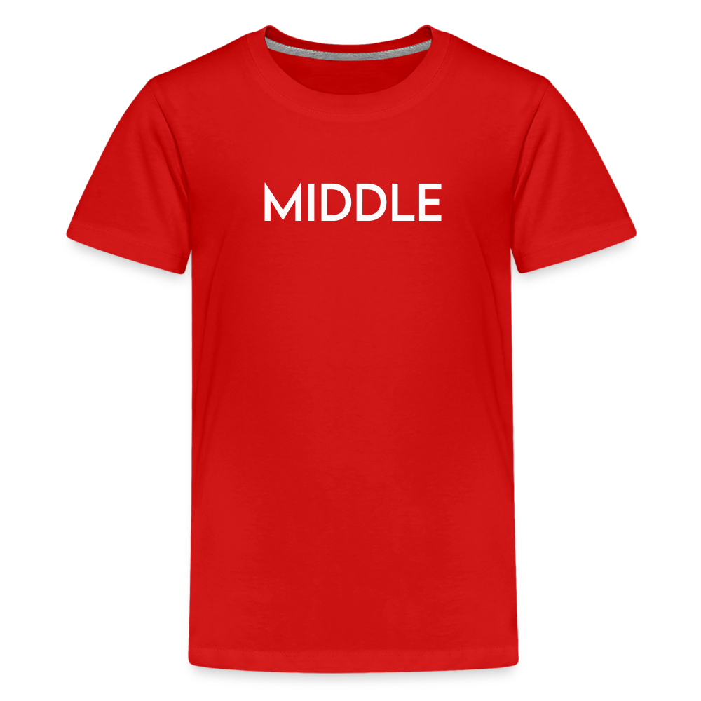 Kids' Premium T-Shirt BN MIDDLE WHITE - red