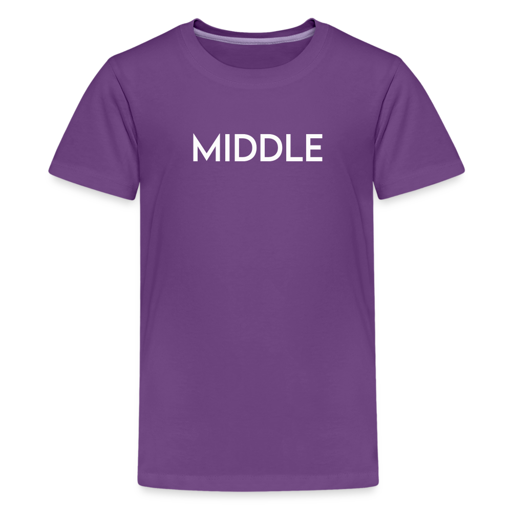 Kids' Premium T-Shirt BN MIDDLE WHITE - purple