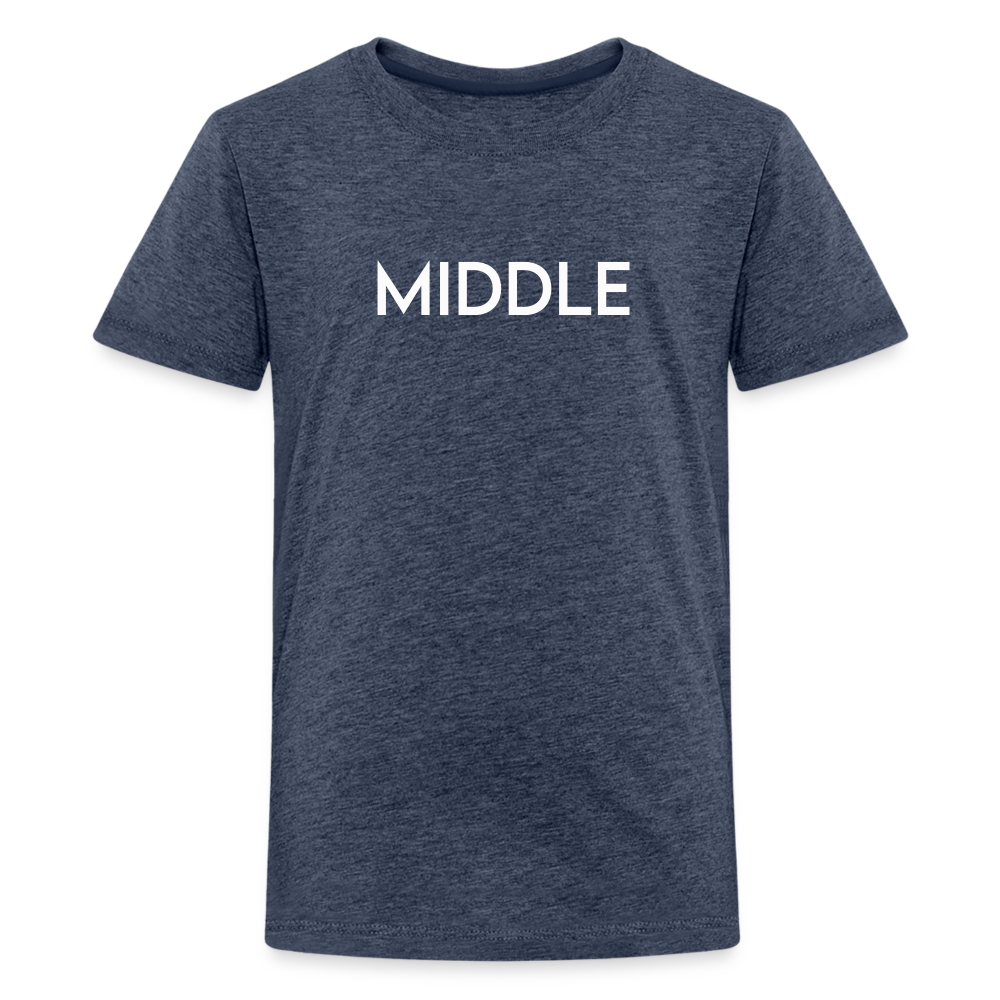 Kids' Premium T-Shirt BN MIDDLE WHITE - heather blue