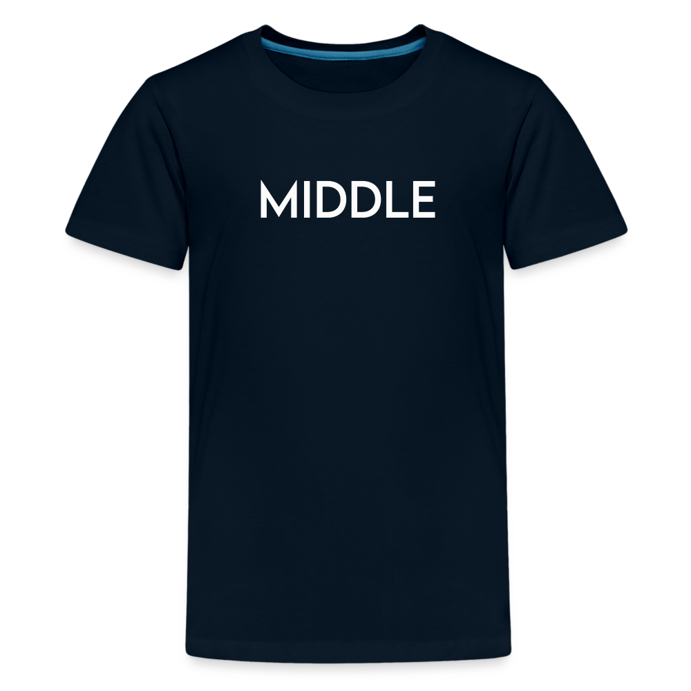 Kids' Premium T-Shirt BN MIDDLE WHITE - deep navy