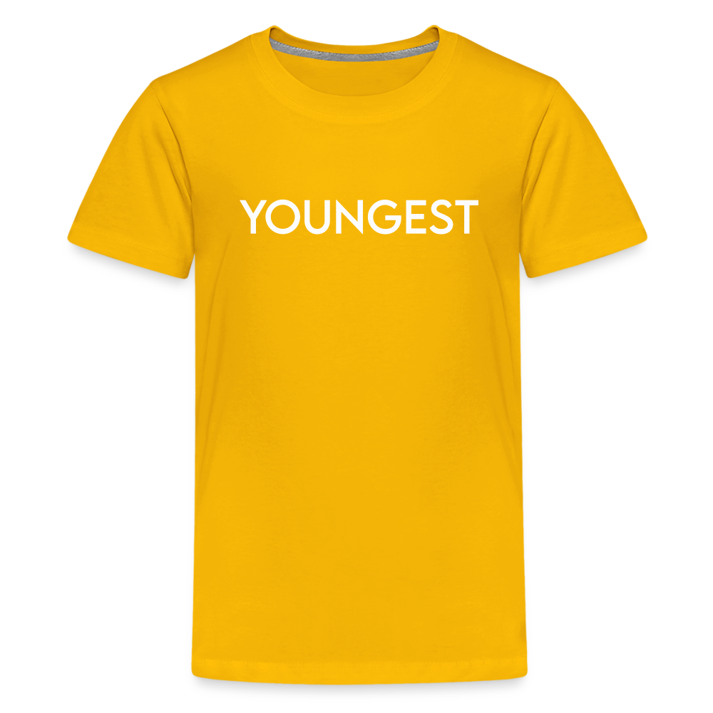 Kids' Premium T-Shirt BN YOUNGEST WHITE - sun yellow