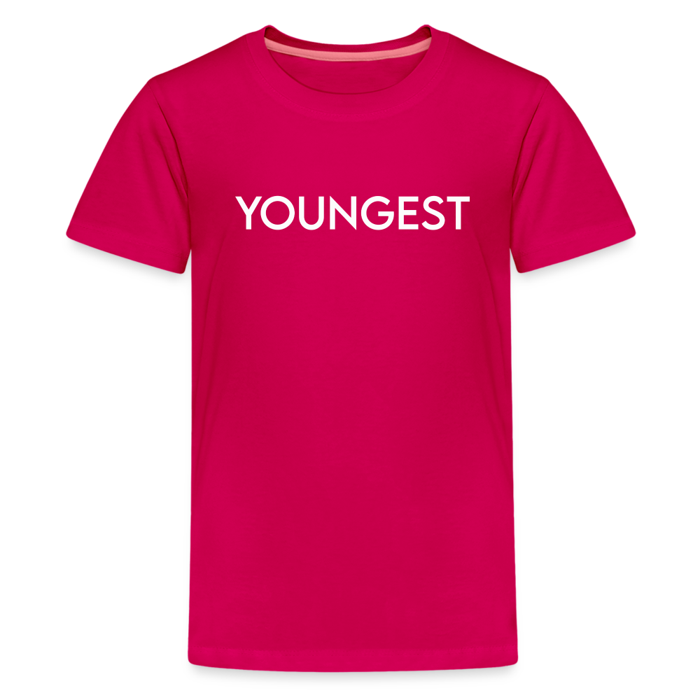 Kids' Premium T-Shirt BN YOUNGEST WHITE - dark pink
