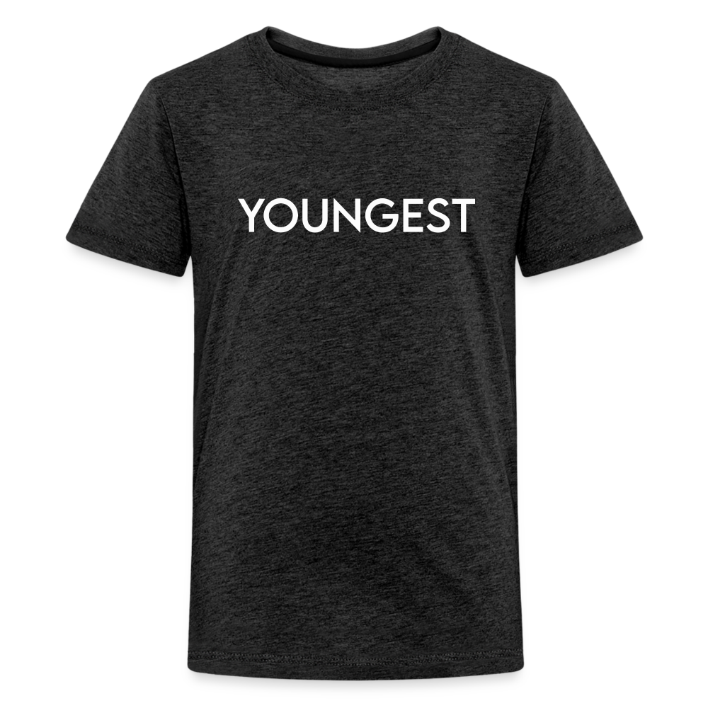 Kids' Premium T-Shirt BN YOUNGEST WHITE - charcoal grey