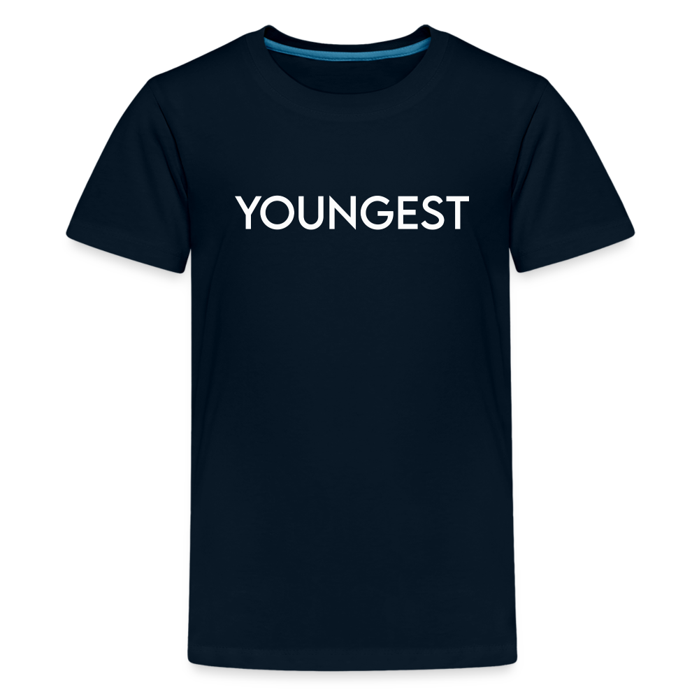 Kids' Premium T-Shirt BN YOUNGEST WHITE - deep navy