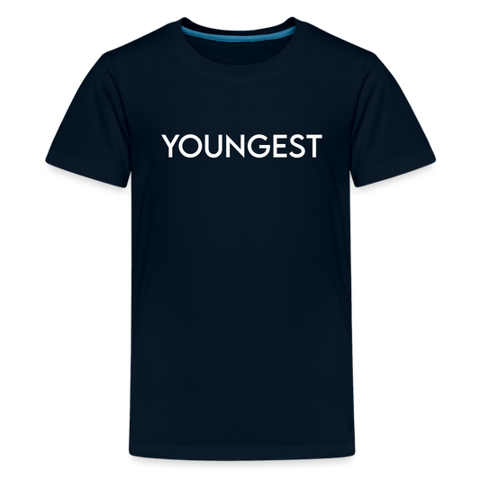 Kids' Premium T-Shirt BN YOUNGEST WHITE - deep navy