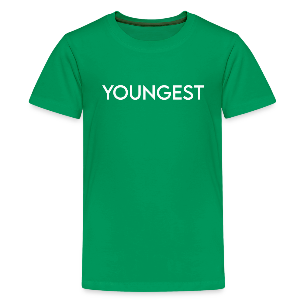 Kids' Premium T-Shirt BN YOUNGEST WHITE - kelly green