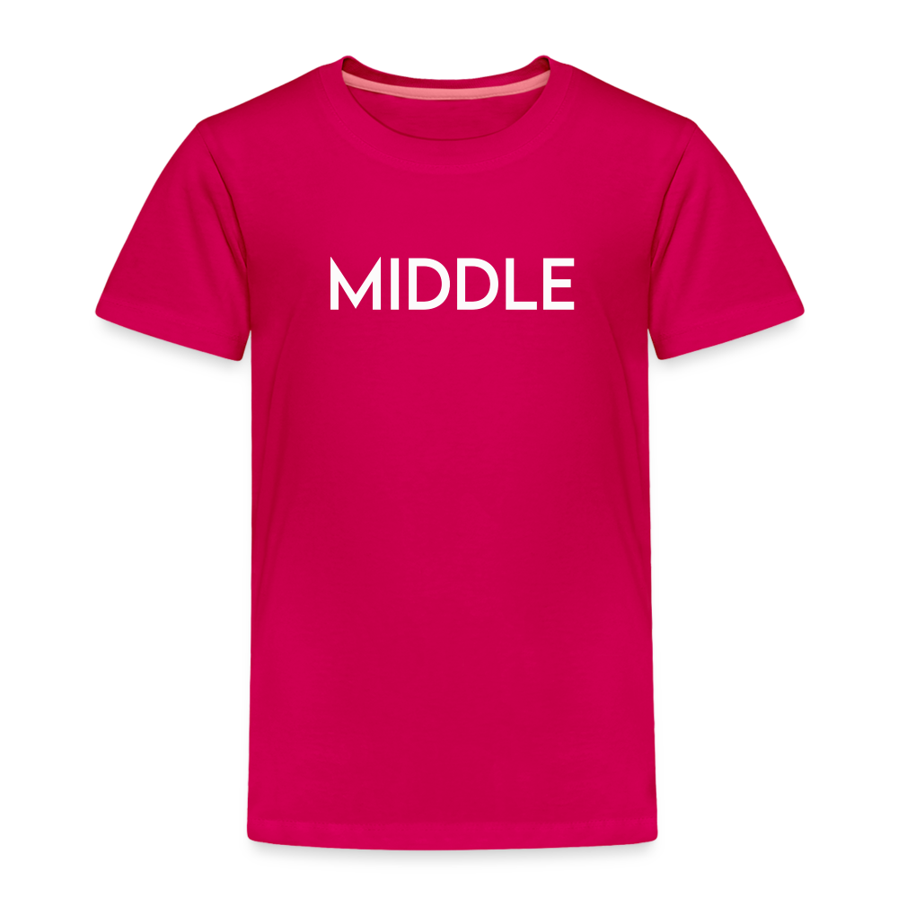 Toddler Premium T-Shirt BN MIDDLE WHITE - dark pink