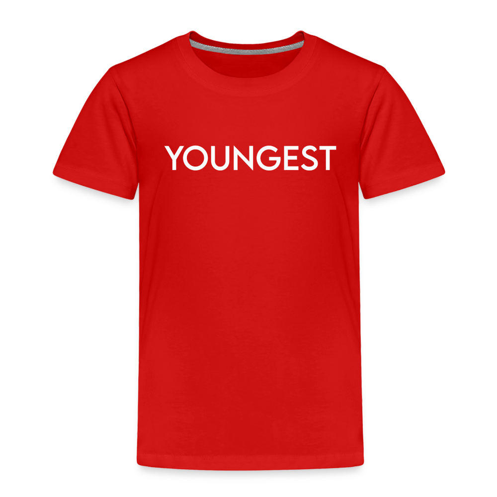 Toddler Premium T-Shirt BN YOUNGEST WHITE - red