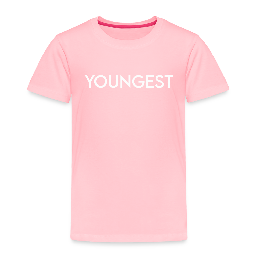 Toddler Premium T-Shirt BN YOUNGEST WHITE - pink