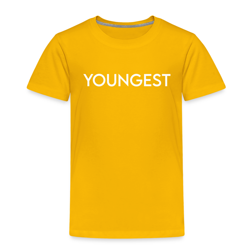 Toddler Premium T-Shirt BN YOUNGEST WHITE - sun yellow