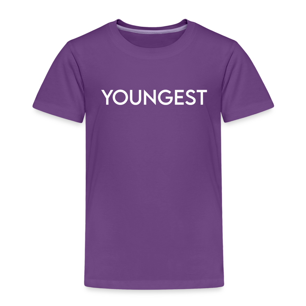 Toddler Premium T-Shirt BN YOUNGEST WHITE - purple