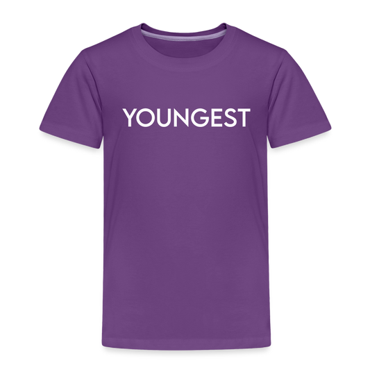 Toddler Premium T-Shirt BN YOUNGEST WHITE - purple