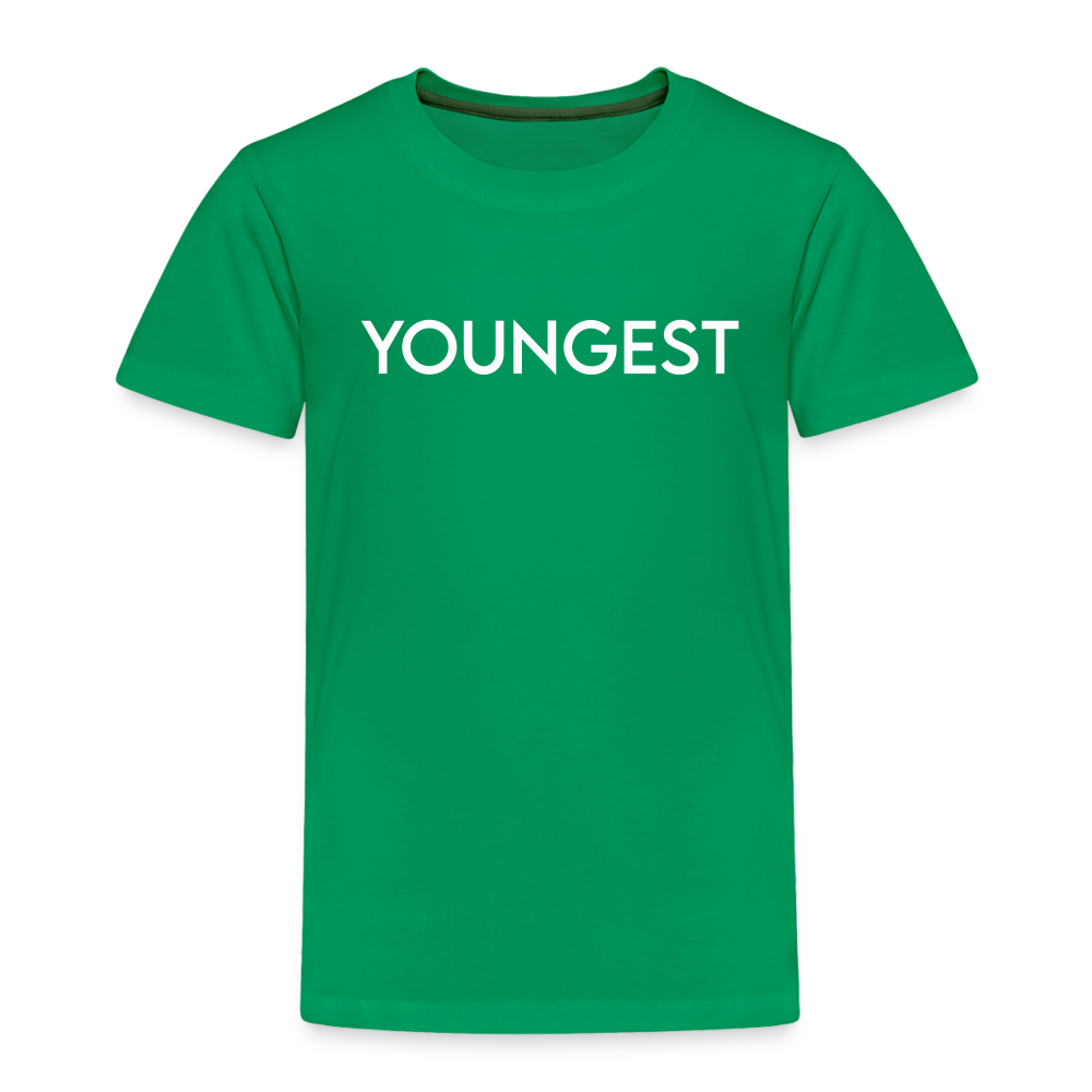 Toddler Premium T-Shirt BN YOUNGEST WHITE - kelly green