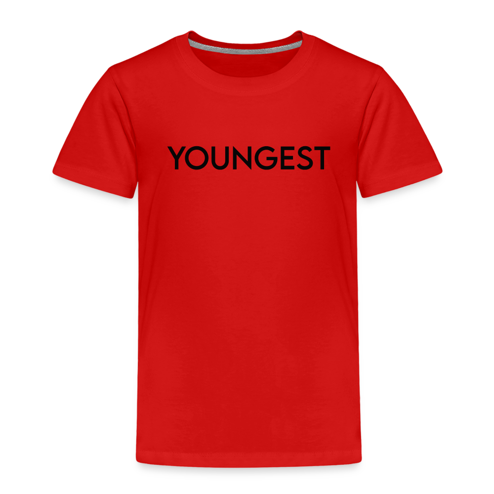 Toddler Premium T-Shirt BN YOUNGEST BLACK - red