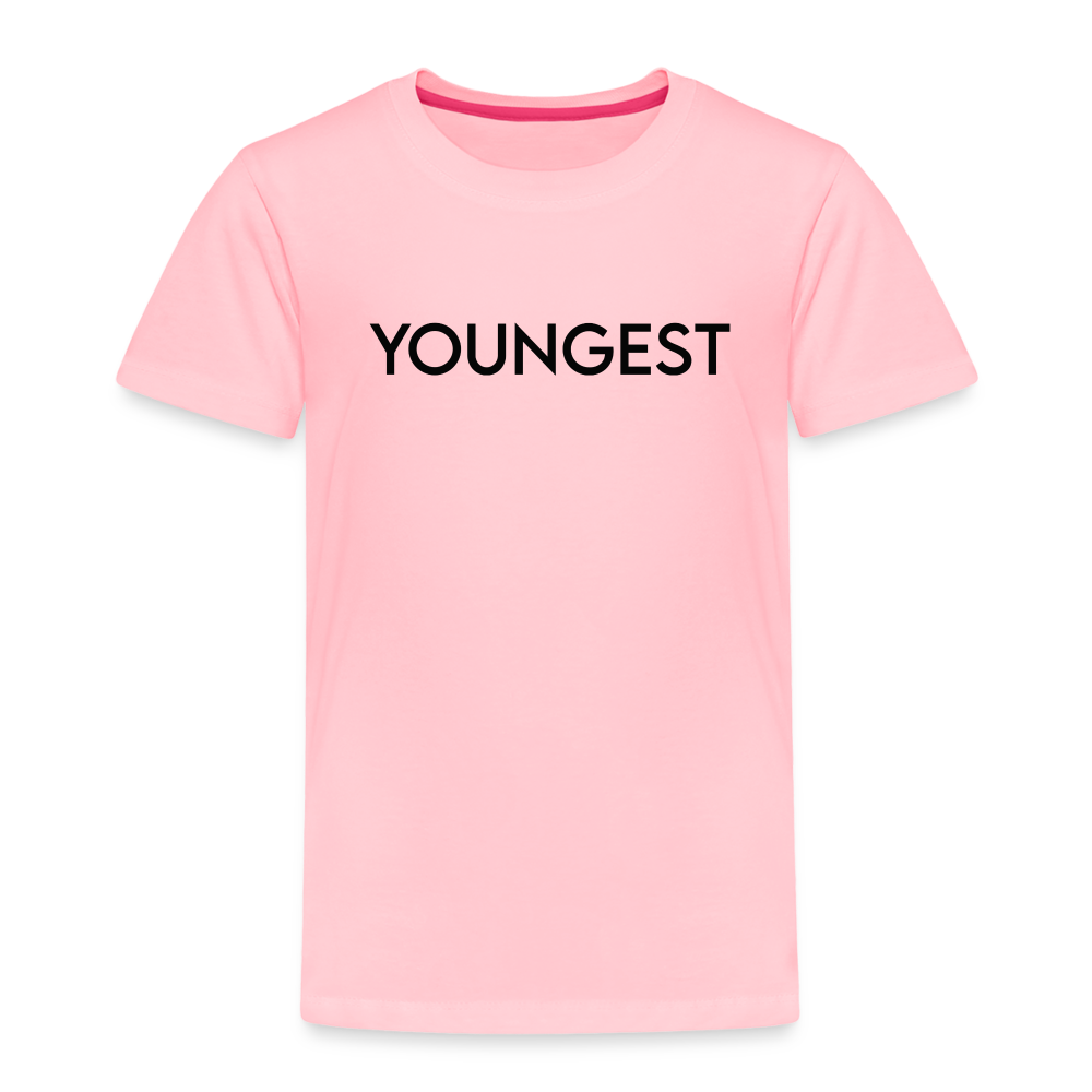 Toddler Premium T-Shirt BN YOUNGEST BLACK - pink