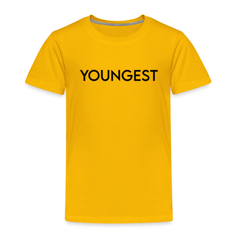 Toddler Premium T-Shirt BN YOUNGEST BLACK - sun yellow