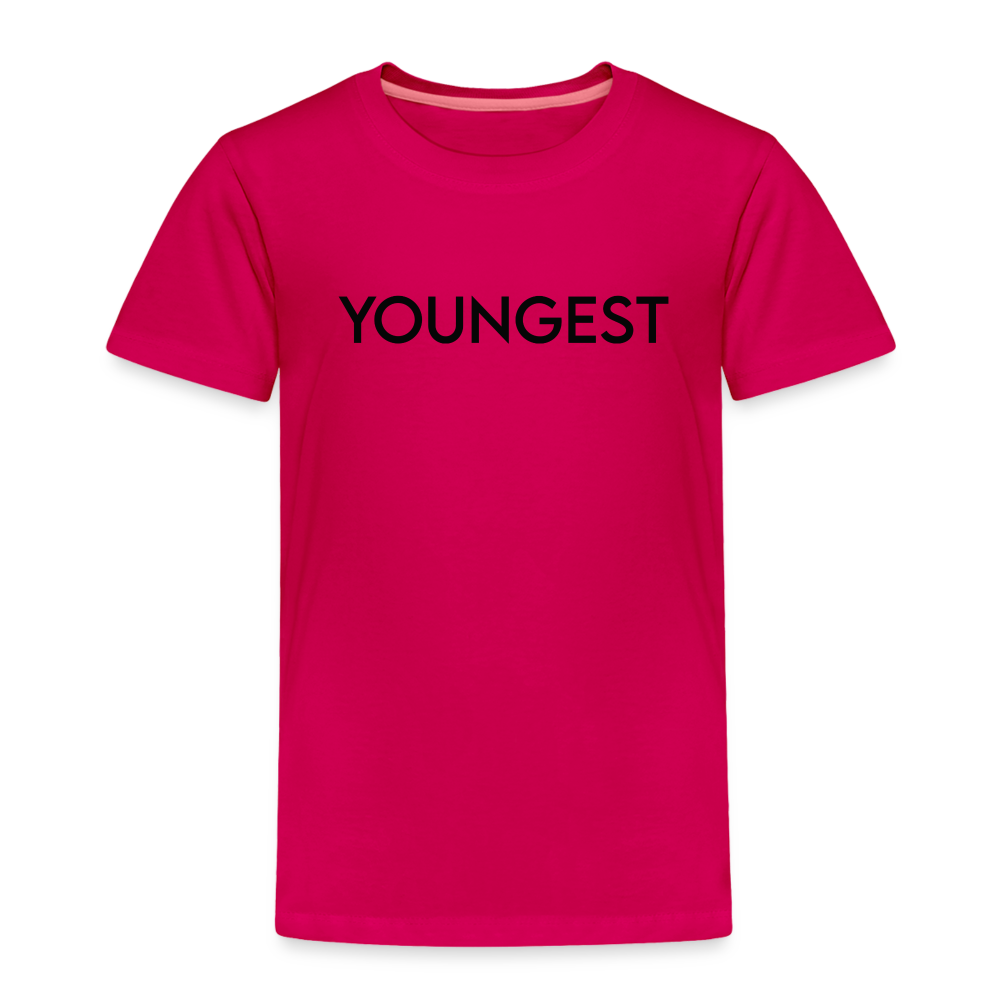 Toddler Premium T-Shirt BN YOUNGEST BLACK - dark pink