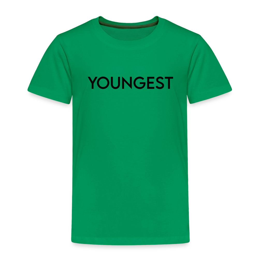Toddler Premium T-Shirt BN YOUNGEST BLACK - kelly green