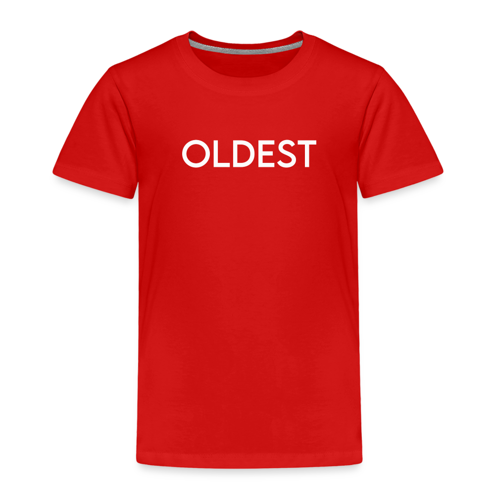 Toddler Premium T-Shirt BN OLDEST WHITE - red