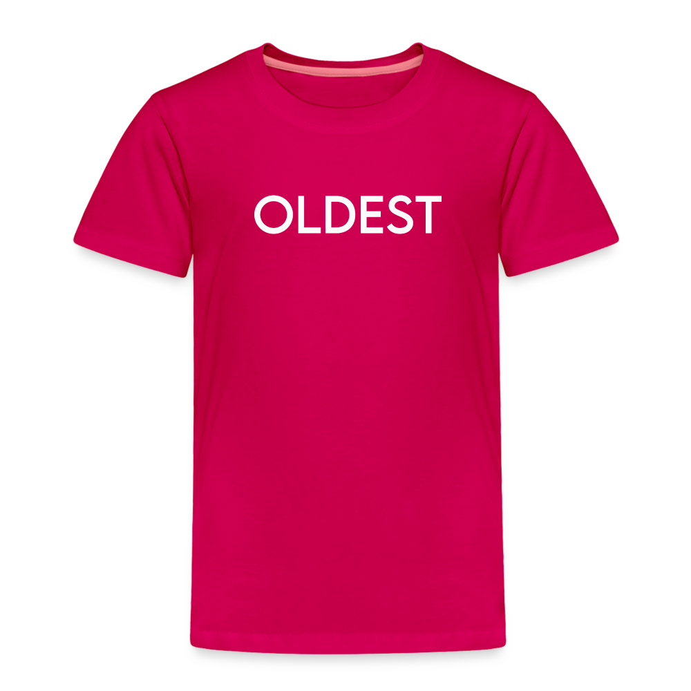 Toddler Premium T-Shirt BN OLDEST WHITE - dark pink