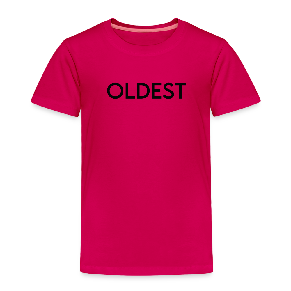 Toddler Premium T-Shirt BN OLDEST BLACK - dark pink