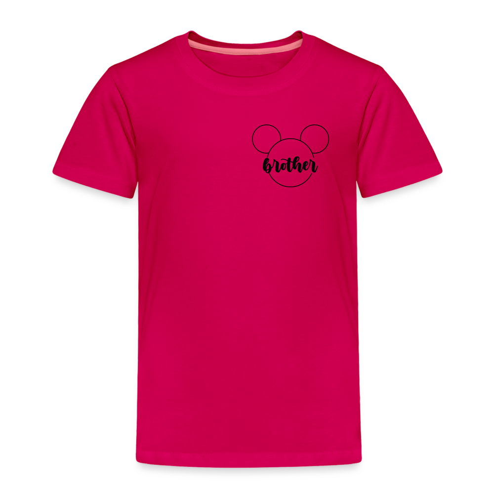 Toddler Premium T-Shirt BN MICKEY BROTHER BLACK - dark pink