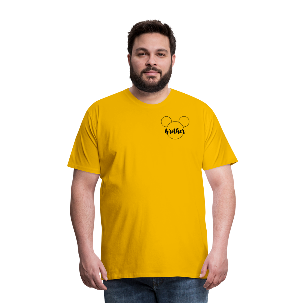 Men's Premium T-Shirt BN MICKEY BROTHER BLACK - sun yellow