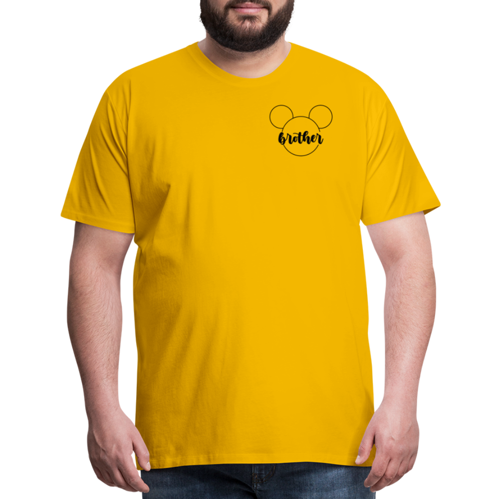 Men's Premium T-Shirt BN MICKEY BROTHER BLACK - sun yellow