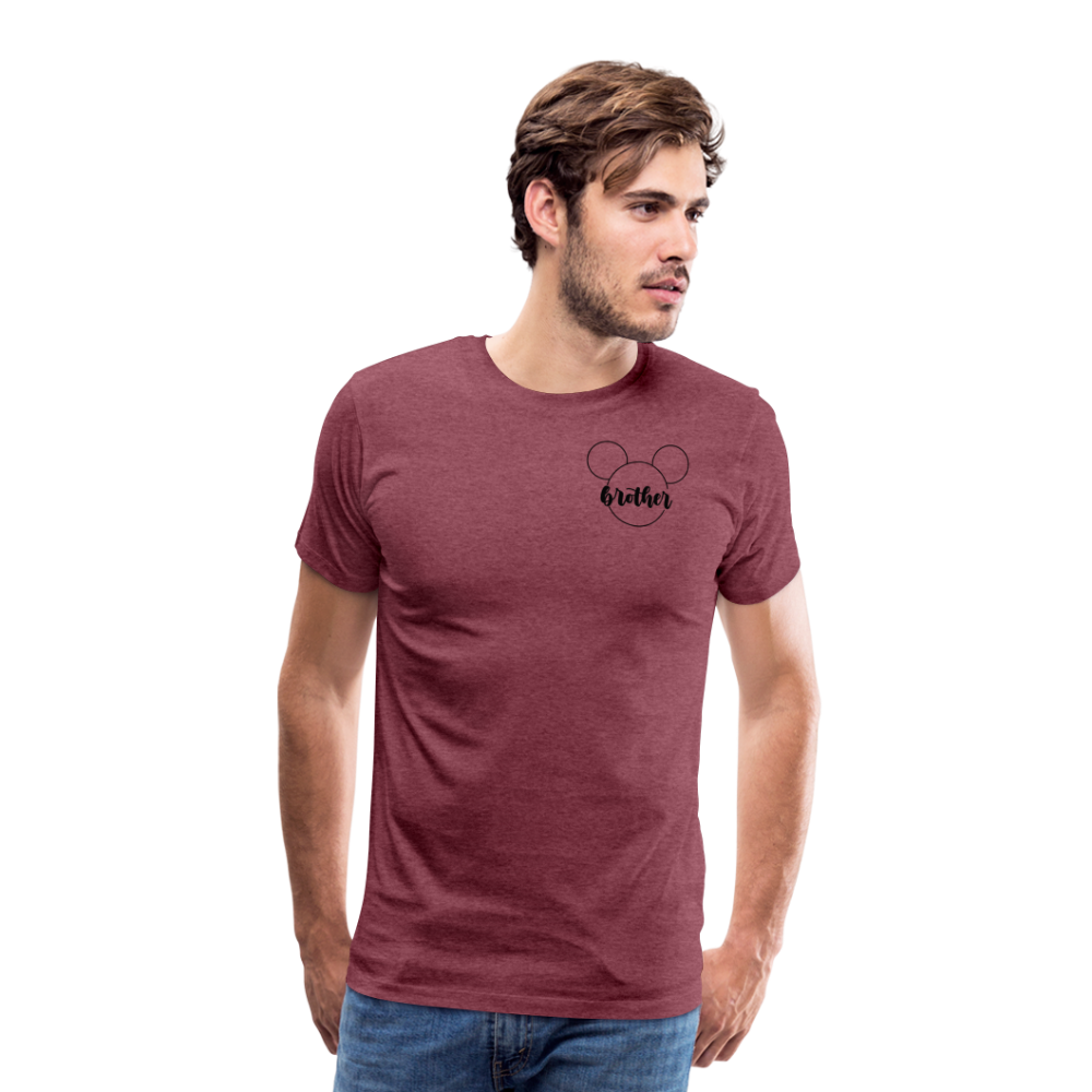 Men's Premium T-Shirt BN MICKEY BROTHER BLACK - heather burgundy