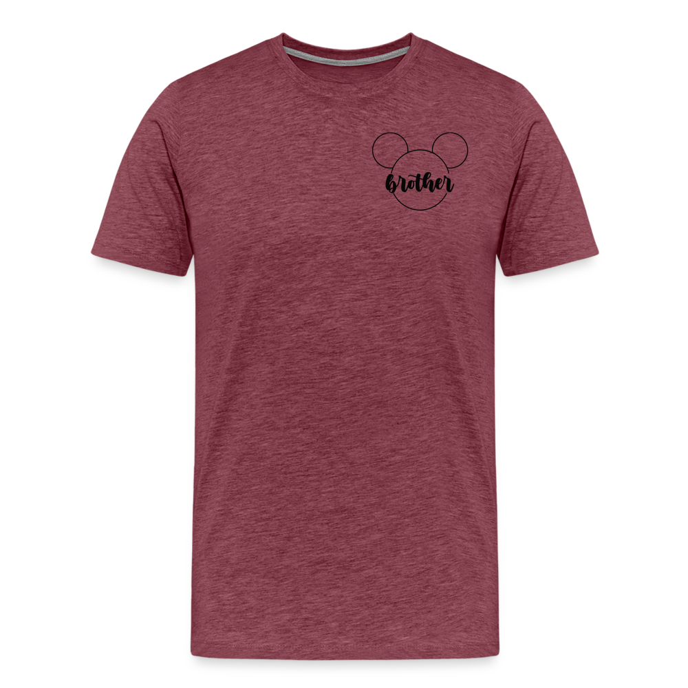 Men's Premium T-Shirt BN MICKEY BROTHER BLACK - heather burgundy
