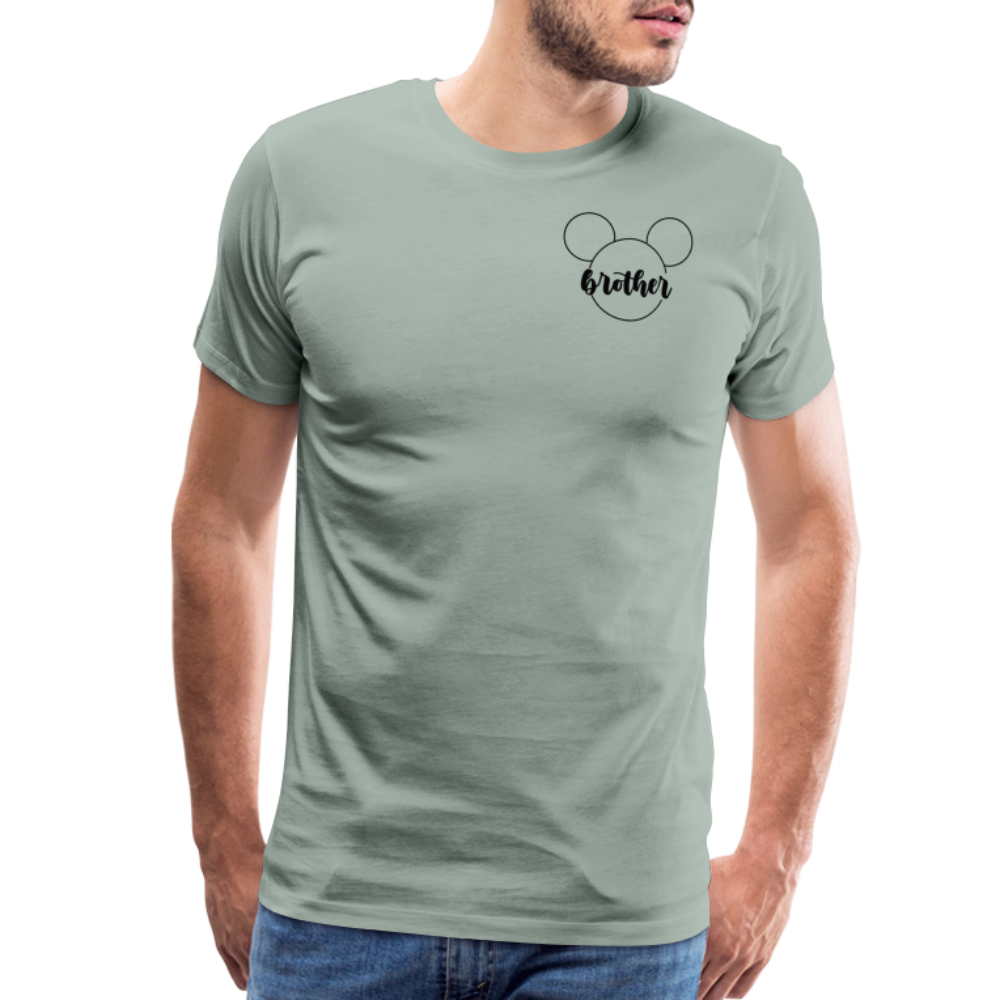 Men's Premium T-Shirt BN MICKEY BROTHER BLACK - steel green