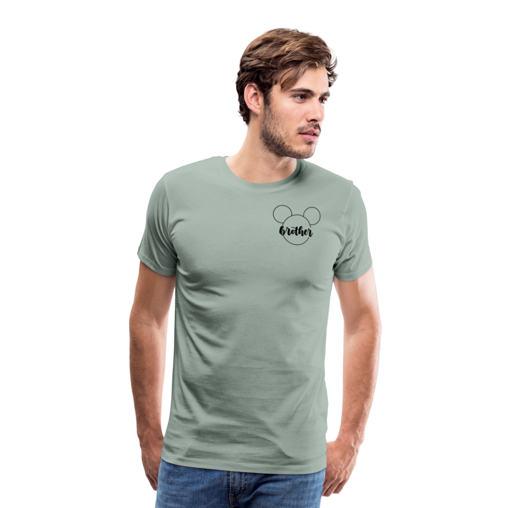 Men's Premium T-Shirt BN MICKEY BROTHER BLACK - steel green