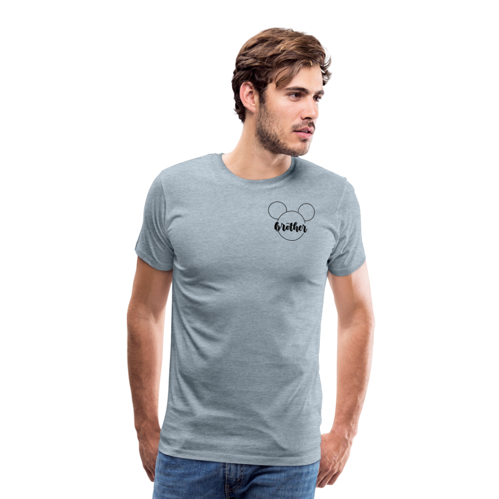 Men's Premium T-Shirt BN MICKEY BROTHER BLACK - heather ice blue