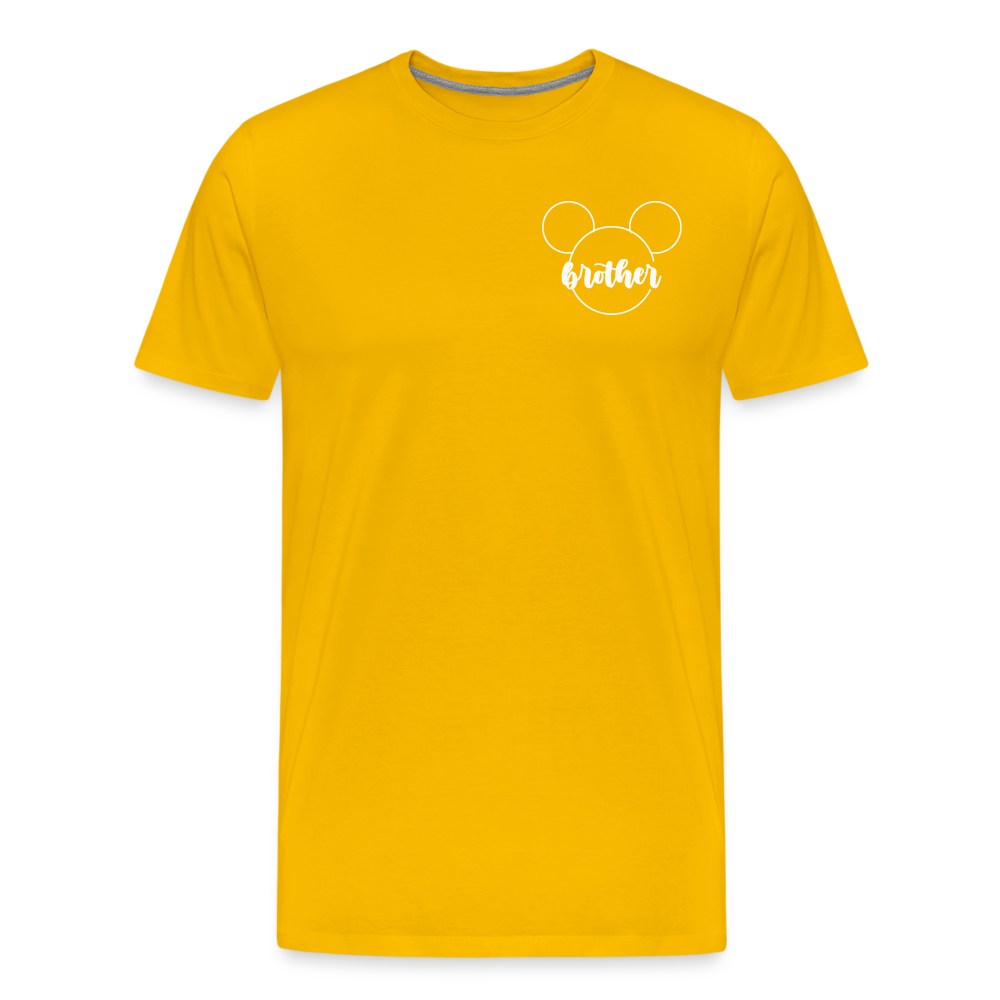 Men's Premium T-Shirt BN MICKEY BROTHER WHITE - sun yellow