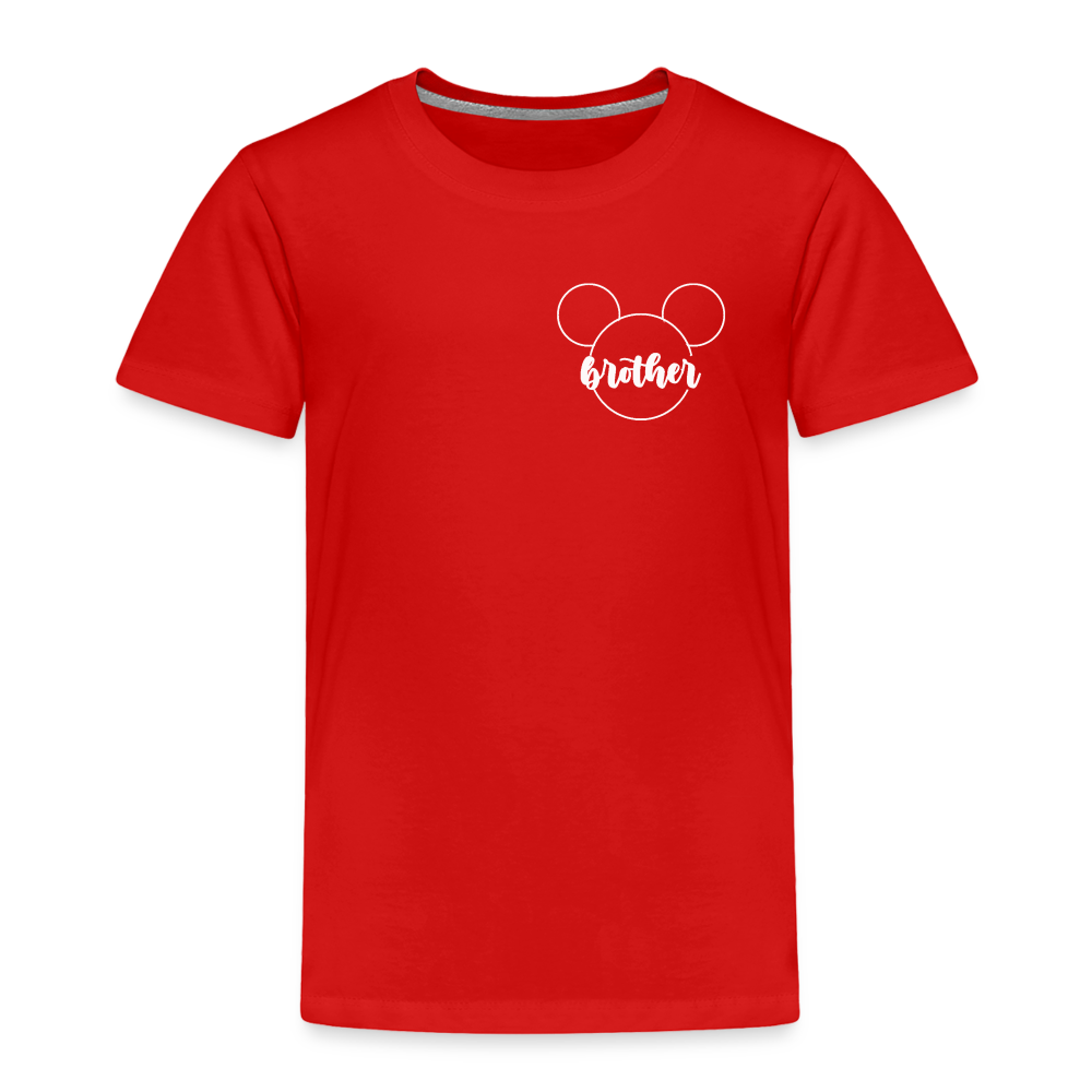 Toddler Premium T-Shirt BN MICKEY BROTHER WHITE - red