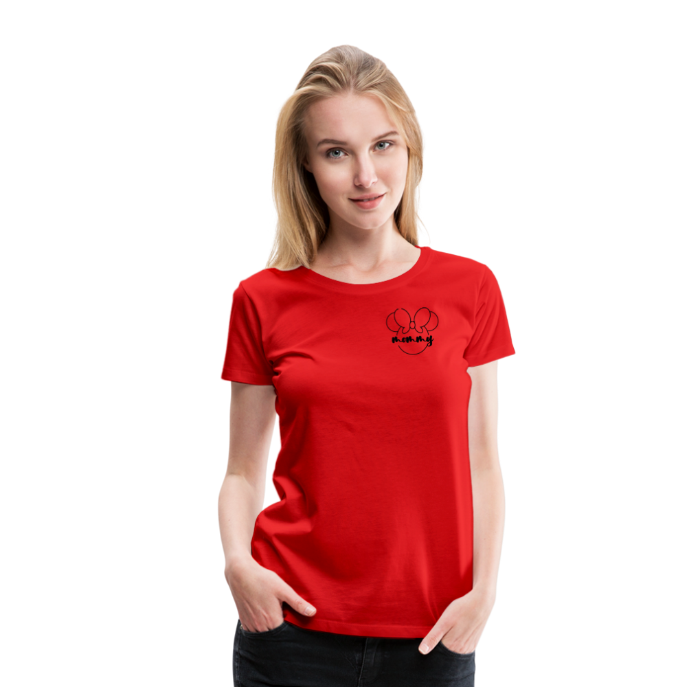 Women’s Premium T-Shirt BN MINNIE MOMMY BLACK - red