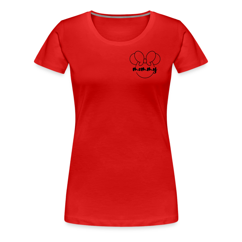 Women’s Premium T-Shirt BN MINNIE MOMMY BLACK - red