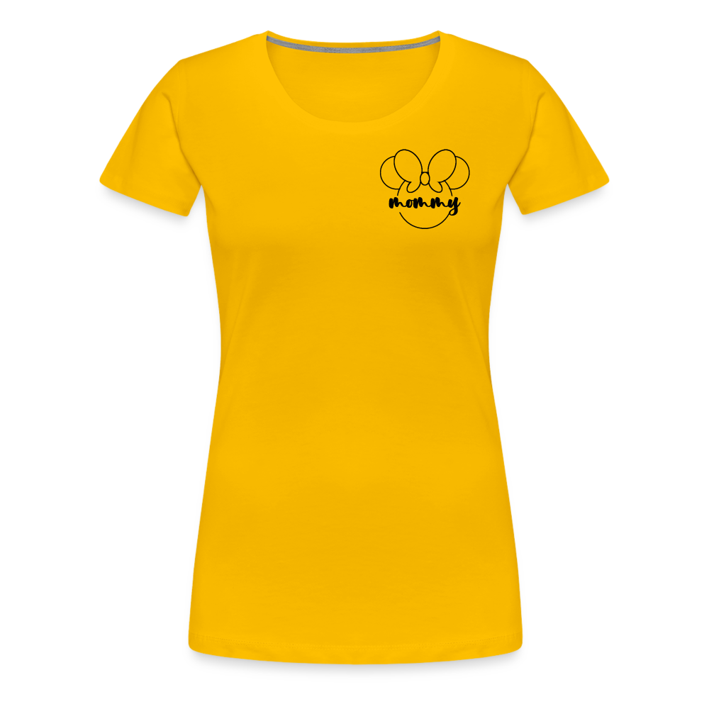 Women’s Premium T-Shirt BN MINNIE MOMMY BLACK - sun yellow