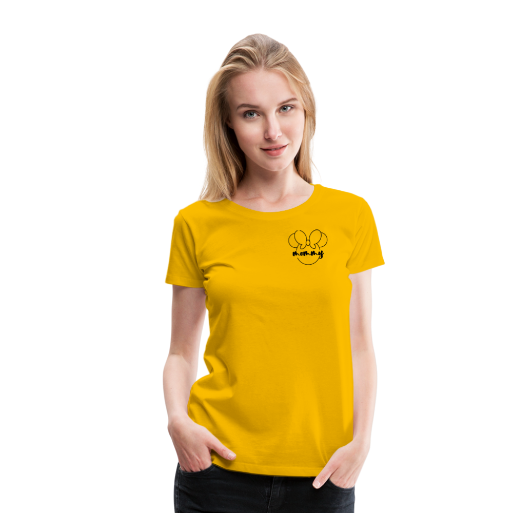 Women’s Premium T-Shirt BN MINNIE MOMMY BLACK - sun yellow