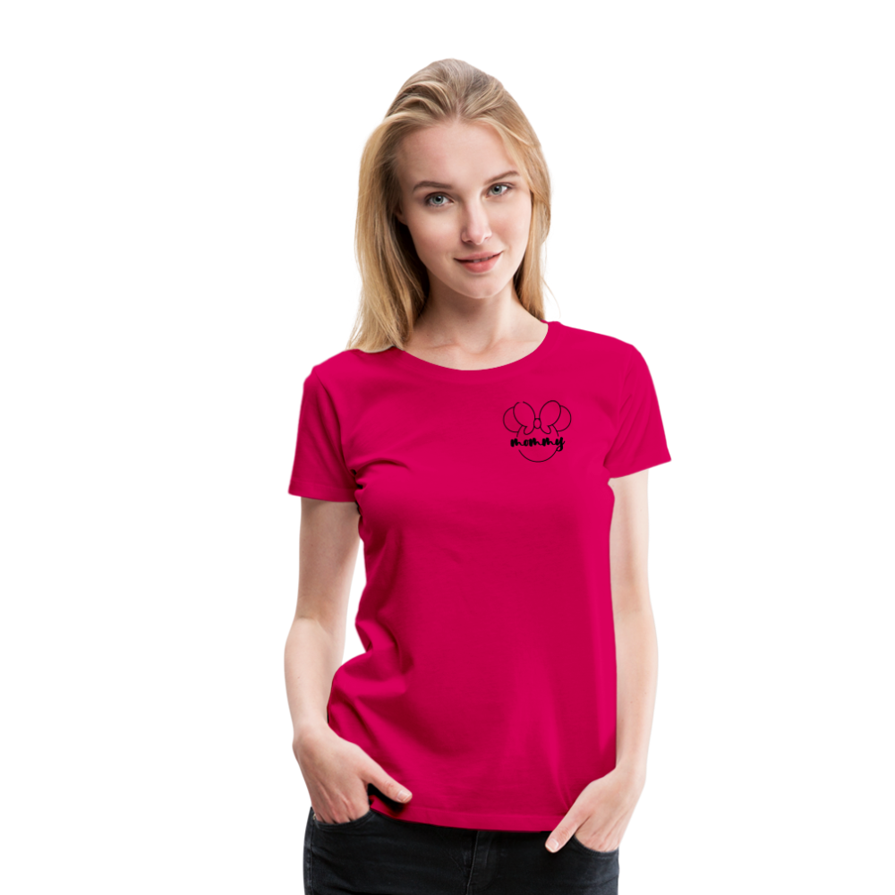 Women’s Premium T-Shirt BN MINNIE MOMMY BLACK - dark pink