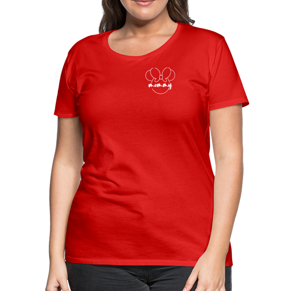 Women’s Premium T-Shirt BN MINNIE MOMMY WHITE - red