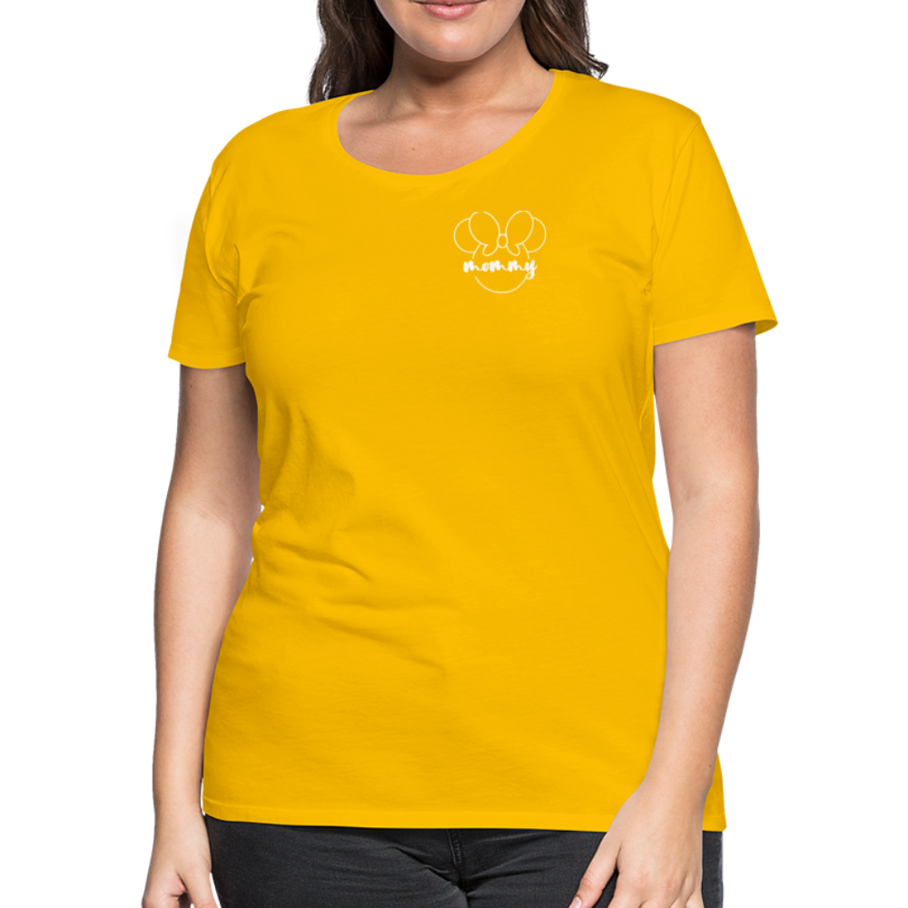 Women’s Premium T-Shirt BN MINNIE MOMMY WHITE - sun yellow
