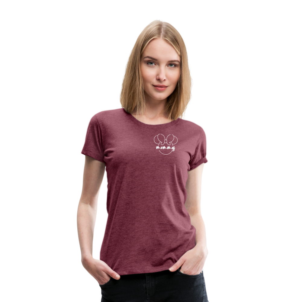 Women’s Premium T-Shirt BN MINNIE MOMMY WHITE - heather burgundy