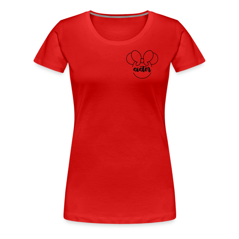 Women’s Premium T-Shirt BN MINNIE SISTER BLACK - red