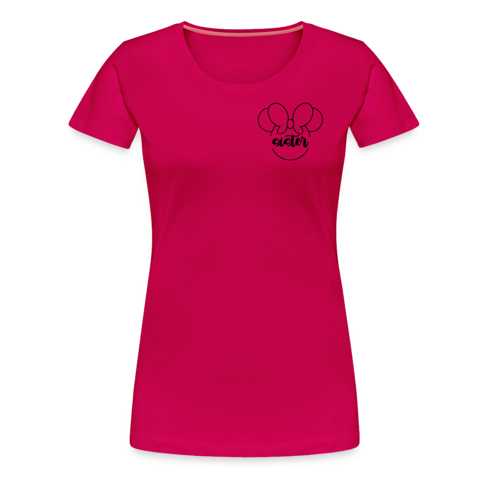 Women’s Premium T-Shirt BN MINNIE SISTER BLACK - dark pink