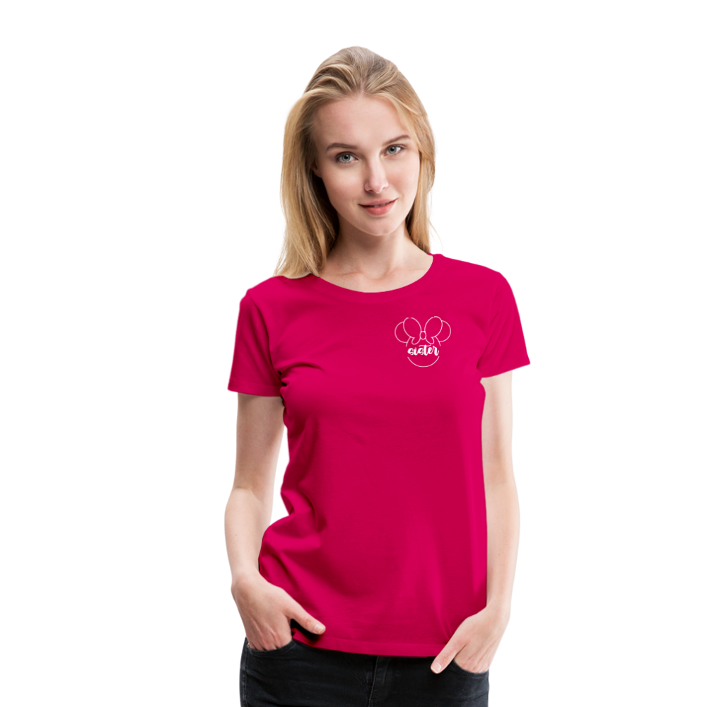 Women’s Premium T-Shirt BN MINNIE SISTER WHITE - dark pink
